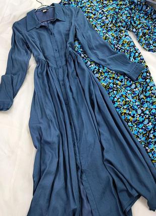 Легка синя сукня міді на ґудзиках h&m