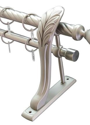 Карниз для штор orvit афінна металевий дворядний ретро кручена труба кільце металеве сатин 25\19 мм 300 см