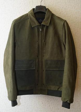 Мужская кожаная куртка-бомбер scotch & soda