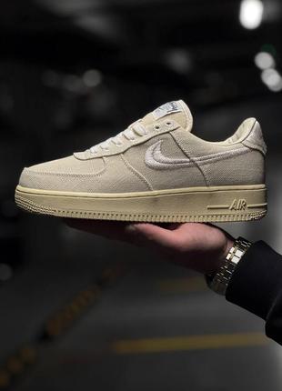 Мужские кроссовки stussy x nike air forse 1 low fossil