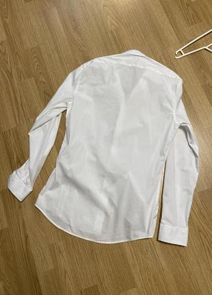 Рубашка приталенная белая6 фото