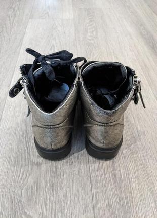 Серебряные кожаные женские ботинки, vitto rossi, 373 фото
