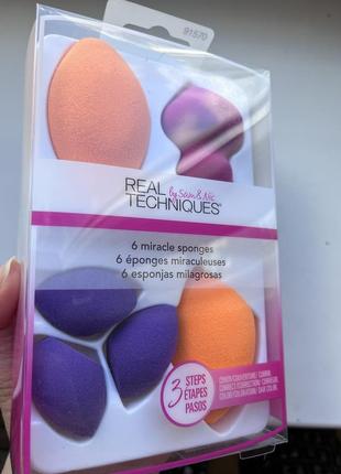 #розвантажую набор з 6 спонжів для макіяжу real techniques miracle sponges 915704 фото