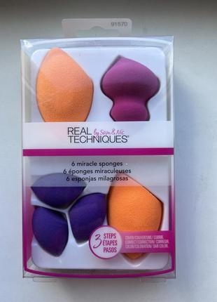 #разгрузкой набора из 6 спонжей для макияжа real techniques miracle sponges 915701 фото