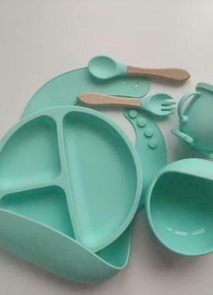 Набор силиконовой посуды / 6 предметов / набор для кормления5 фото