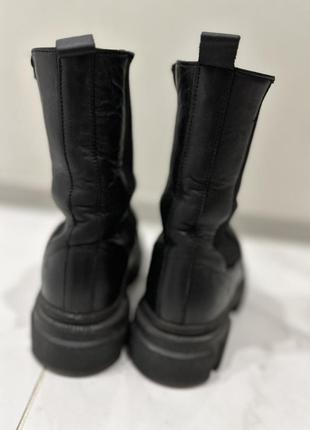 Ботинки челси черные кожаные на тракторной подошве5 фото