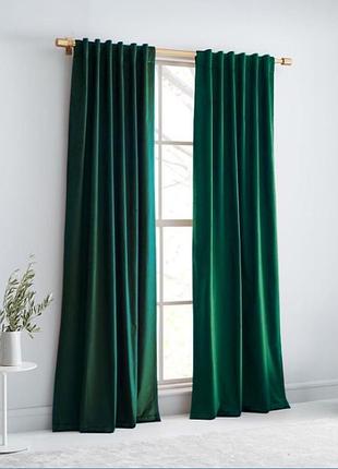 Тканина для штор оксамит. колір зелений