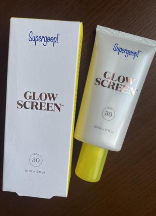 Сонцезахисний крем спф база / supergoop glowscreen spf 40 sunscreen 50ml - сяюча база праймер під макіяж1 фото