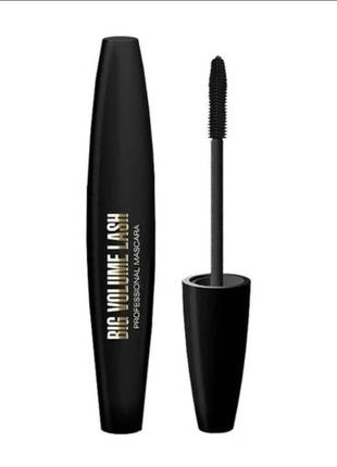 Тушь для ресниц eveline big volume real sshock mascara объемная, черная, 10 мл