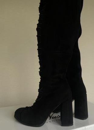 Идеальные стильные замшевые ботфорты черного цвета🖤