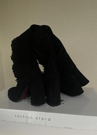 Идеальные стильные замшевые ботфорты черного цвета🖤
