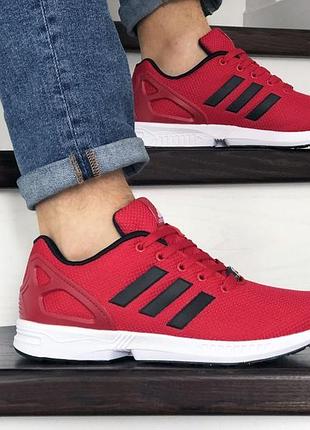 Р.44 кроссовки adidas zx flux красные ks 9064 — цена 1450 грн в