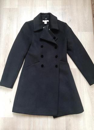 Черное женское пальто h&amp;m3 фото