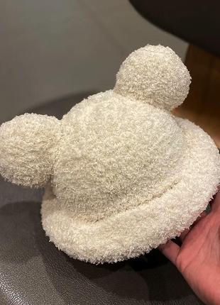 Шапка мікі маус з вушками та закотом (мінні маус, мишеня, ведмедик, тідді) чорний, wuke one size6 фото