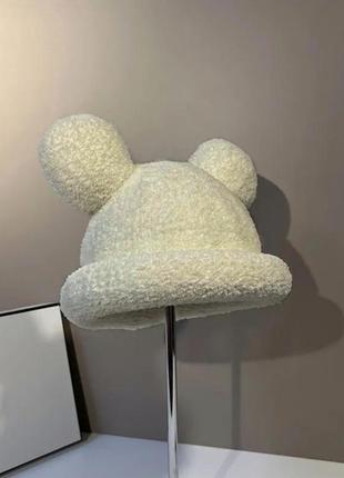 Шапка мікі маус з вушками та закотом (мінні маус, мишеня, ведмедик, тідді) чорний, wuke one size3 фото