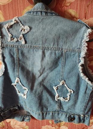Женская джинсовая жилетка olko2 фото