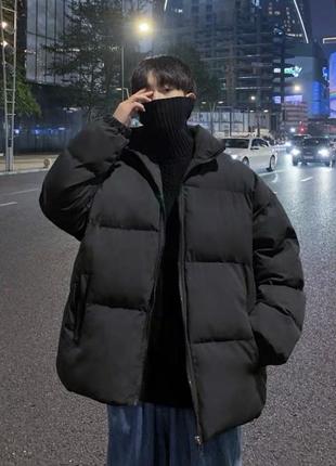 Куртка мужская теплая черная бежевая голубая розовая куртка пуховик короткий куртка нова2 фото
