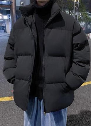 Куртка мужская теплая черная бежевая голубая розовая куртка пуховик короткий куртка нова1 фото
