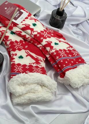 Жіночі підліткові теплі носки валяночки на хутрі зима з гальмами 18 кольорів7 фото
