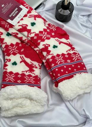 Жіночі підліткові теплі носки валяночки на хутрі зима з гальмами 18 кольорів5 фото
