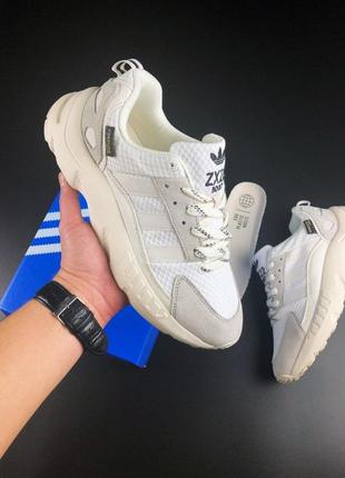 Р.42-45 кроссовки adidas zx 22 boost бело/бежевый5 фото