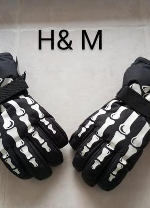 Рукавички краги на флісі бренду h&m skeleton uk 3-4 eur 98 -104