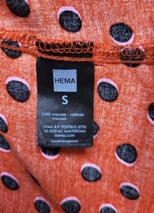 Блуза в горошек оранжевая hema вискоза s5 фото