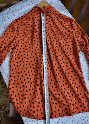 Блуза в горошек оранжевая hema вискоза s9 фото
