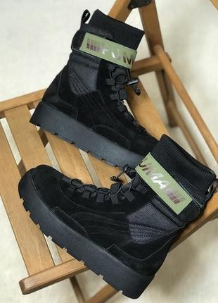 Черевики puma x fenty scuba boot black ботинки2 фото