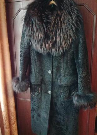 Пальто зимнее, натуральный стриженный мех2 фото