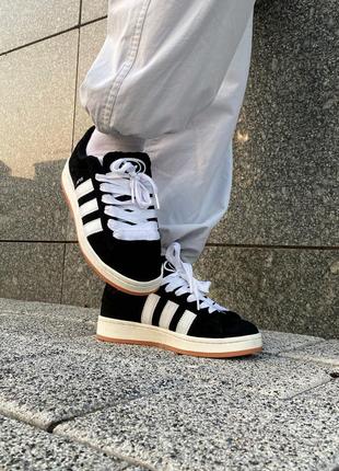 Adidas campus 00s black/white (хутро)