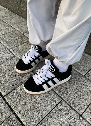 Adidas campus 00s black/white (хутро)8 фото