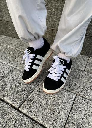 Adidas campus 00s black/white (хутро)10 фото