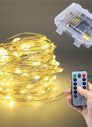 Светодиодная гирлянда на батарейках 10м 100 led