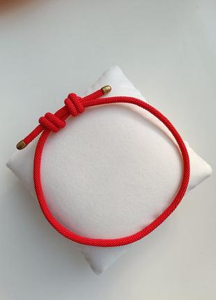 Красный толстый плетенный браслет5 фото