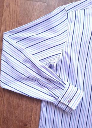 Рубашка белая голубая marks &amp; spencer под запонки regular fit размер 16" l, xl pure cotton6 фото