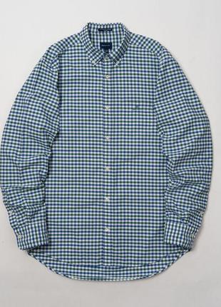 Gant oxford gingham regular shirt мужская рубашка2 фото