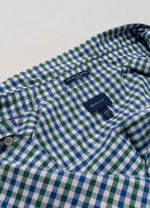 Gant oxford gingham regular shirt мужская рубашка8 фото