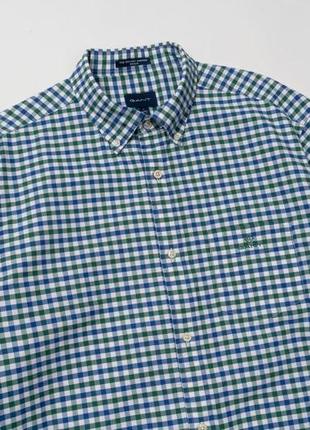 Gant oxford gingham regular shirt мужская рубашка3 фото