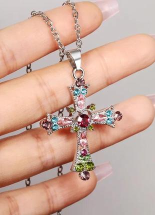 Эффектный крест подвеска цепочка с крестом