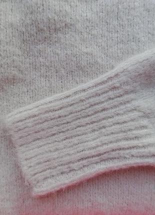 Укорочений светр альпака, кроп-топ светр шерсть, вовняний джемпер альпака, молочний светр нюдовий, светрок оверсайз9 фото