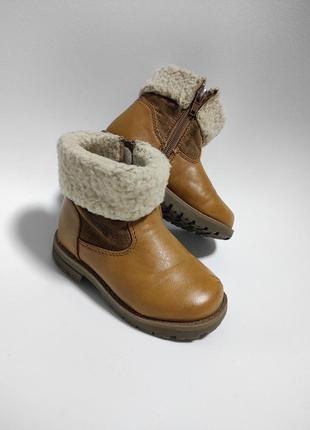 Чоботи чобітки коричневі осінь тепла зима хлопчику мальчику 24 розмір