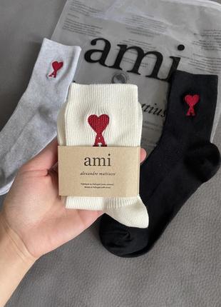 Шкарпетки амі ami paris нові довгі3 фото