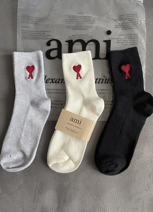 Шкарпетки амі ami paris нові довгі2 фото