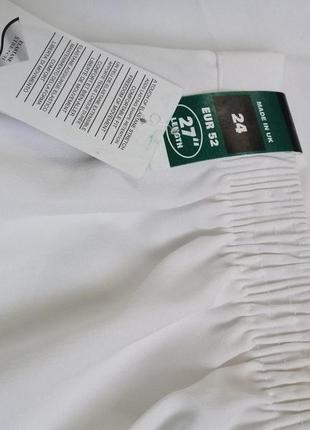 Белые прямые брюки классика в деловом стиле штаны на резинке3 фото