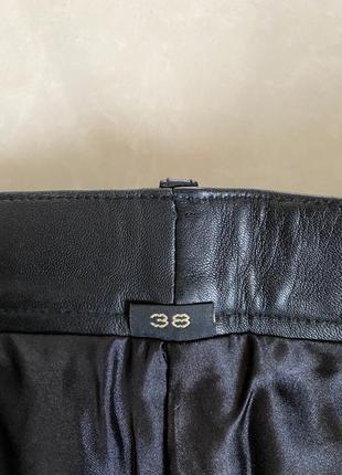 Брюки базовые кожаные с завышенной талией италия размер м или 389 фото
