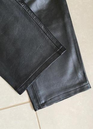 Брюки базовые кожаные с завышенной талией италия размер м или 3810 фото