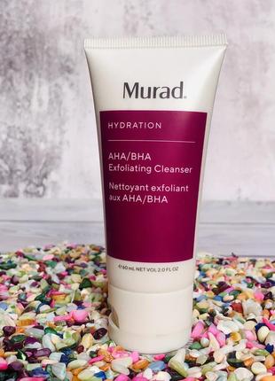 🩷 засіб для очищення обличчя murad hydration aha/bha exfoliating cleanser