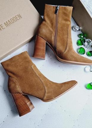 Steve madden оригінал замшеві руді ботильони на підборах