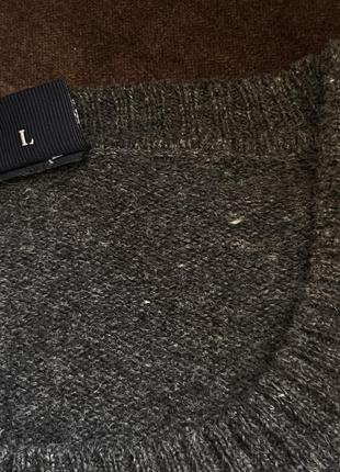 Шерстяной свитер джемпер mcneal оригинальный серый в коричневую полоску3 фото